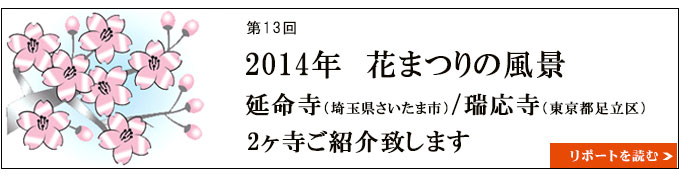 2014年　花まつりの風景　延命寺（埼玉県さいたま市）/瑞応寺（東京都足立区）2ヶ寺ご紹介致します 